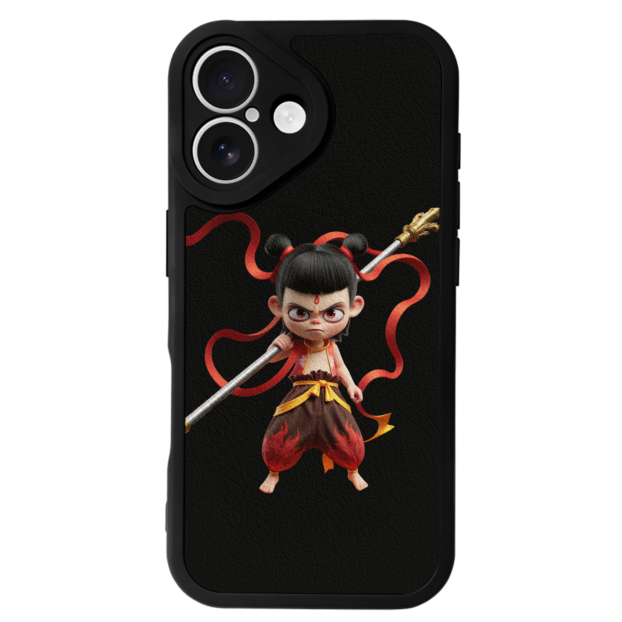（画像用） Ne Zha 2 ナタ 魔童の大暴れ 【iPhone 16シリーズ対応】シリコンスマホケース（レザー調） 材質：シリコン